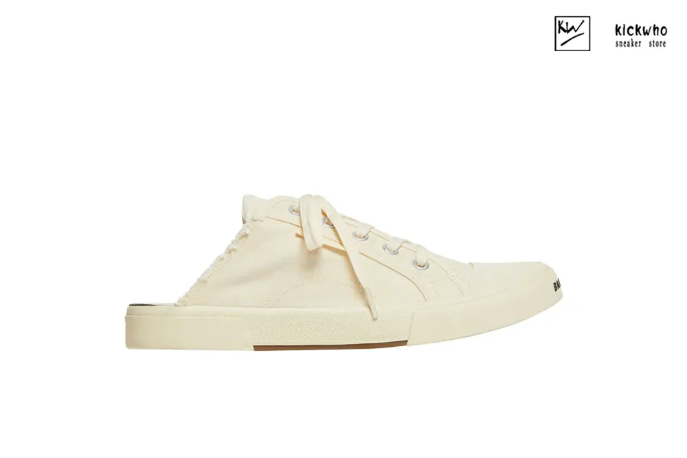 balenciaga paris sneaker mule in white