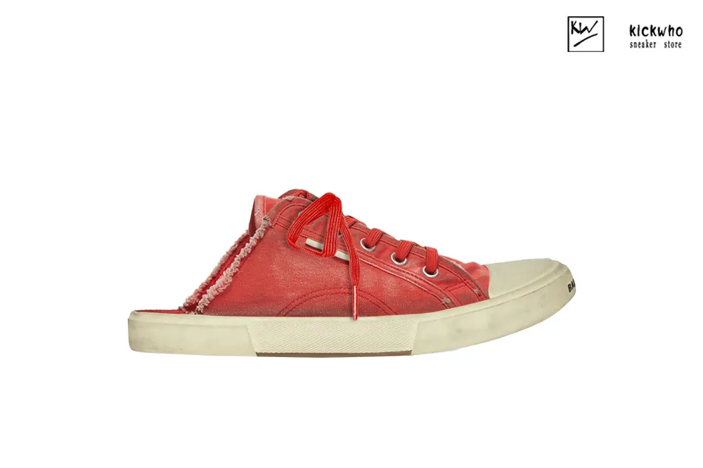 balenciaga paris sneaker mule in red