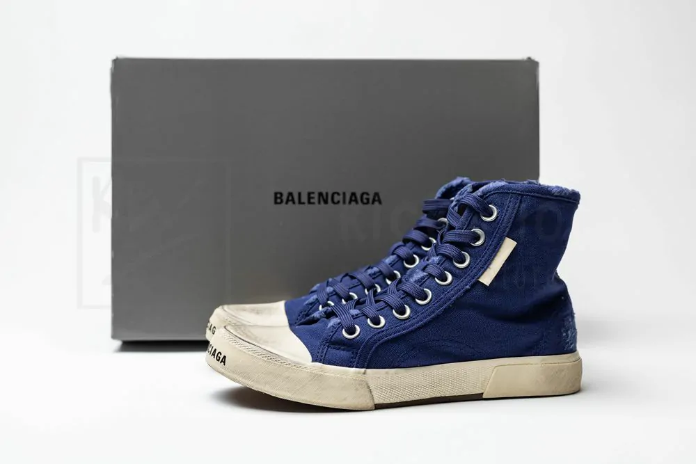 balenciaga paris high top sneaker in blue