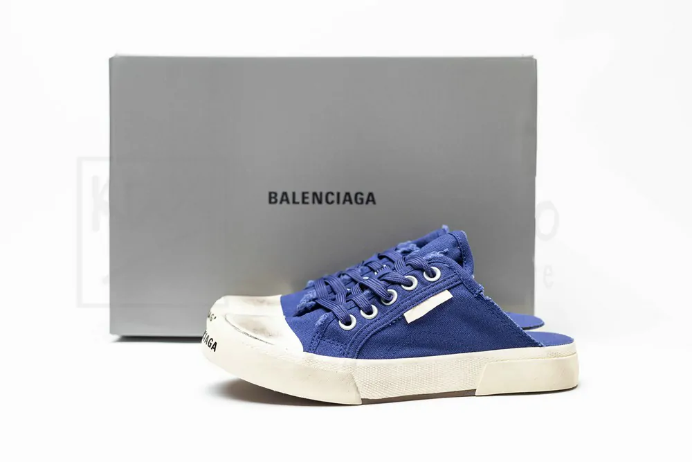 balenciaga paris sneaker mule in blue