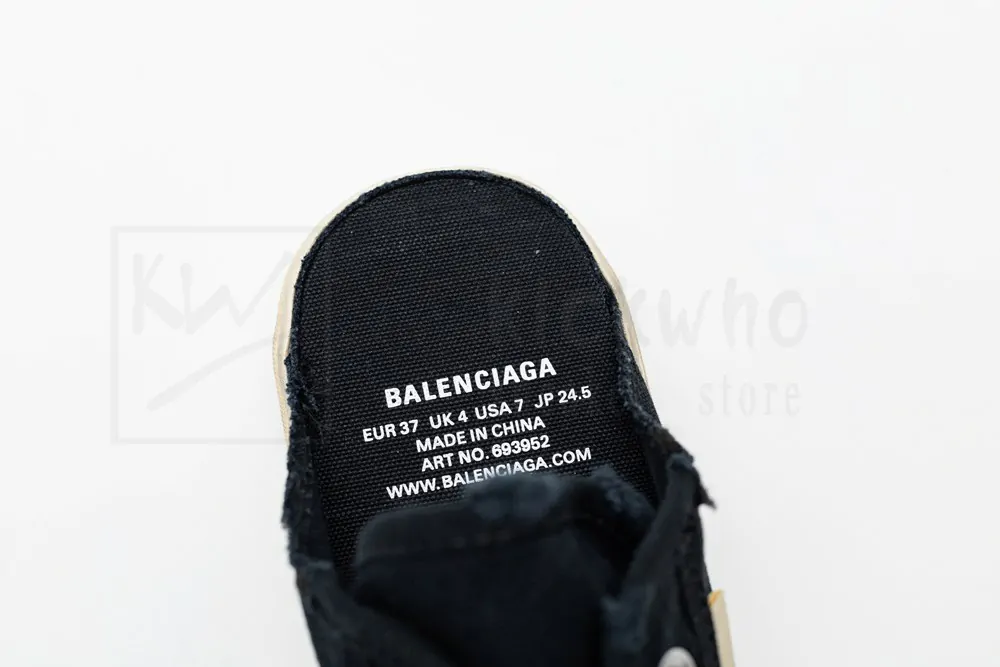 balenciaga paris sneaker mule in black