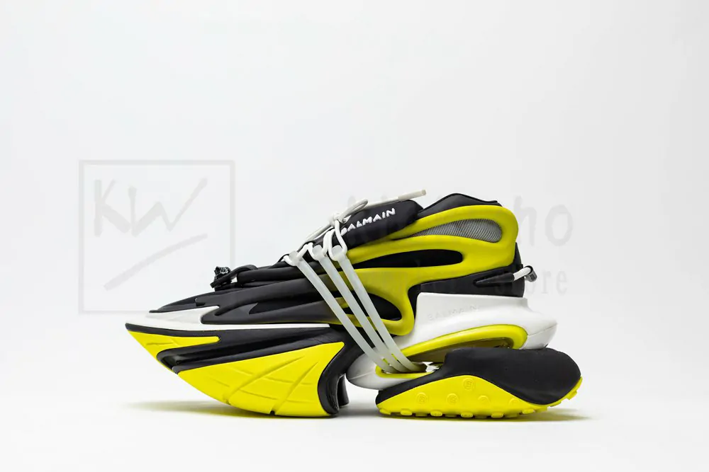 balmain unicorn low-topblack yellow