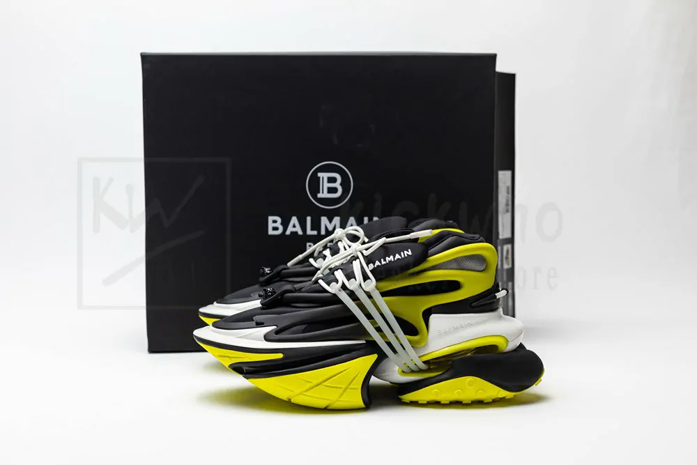 balmain unicorn low-topblack yellow