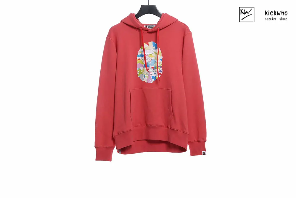 bape x nb camo hoodie red