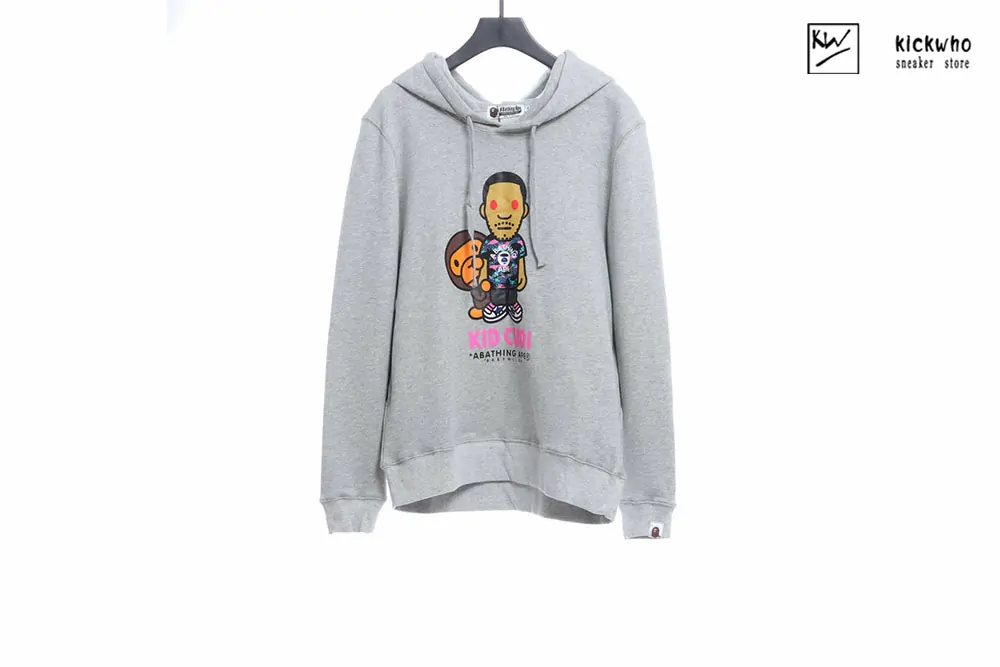 bape x kid cudi hoodie grey