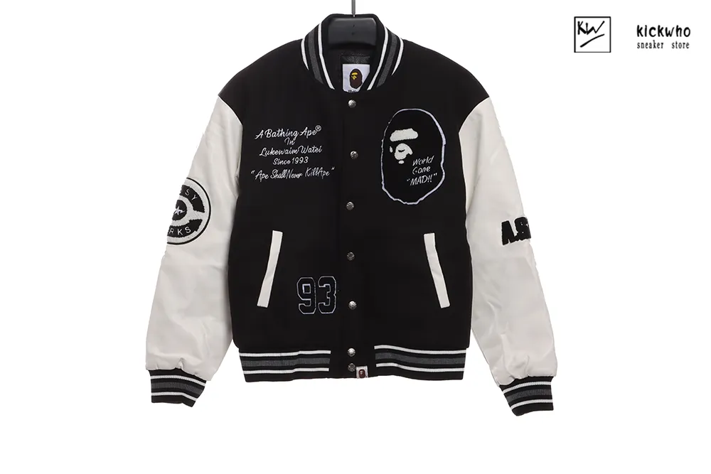 bape logo baseball jacket