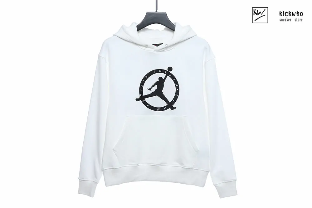 aj x ow jumpman logo hoodie white