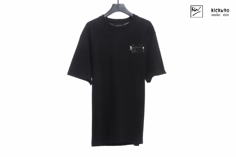 balenciaga printed cotton-jersey t-shirt black