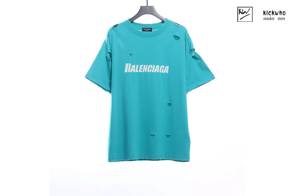 balenciaga broken style t-shirt blue