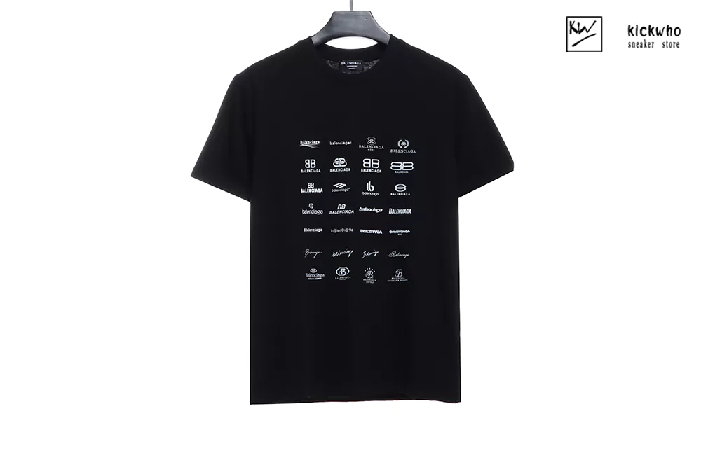 balenciaga archive logos t-shirt black