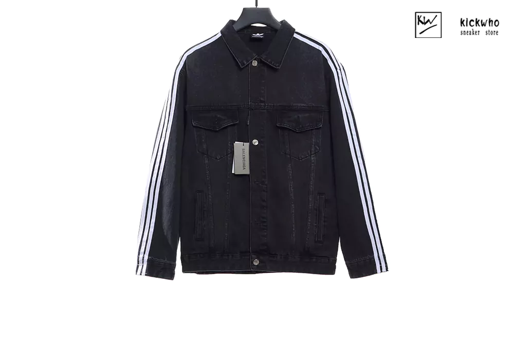 balenciaga x ad*s denim jacket black