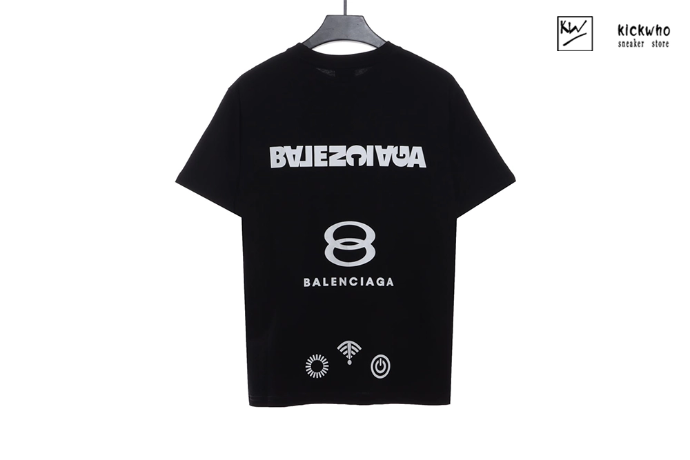 balenciaga double ring logo t-shirt black