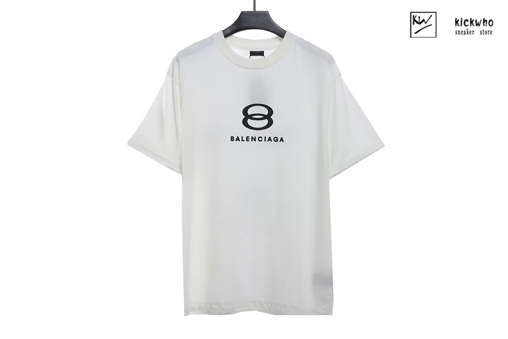 balenciaga double ring logo t-shirt white