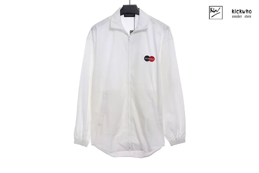 balenciaga double ring embroidery jacket white