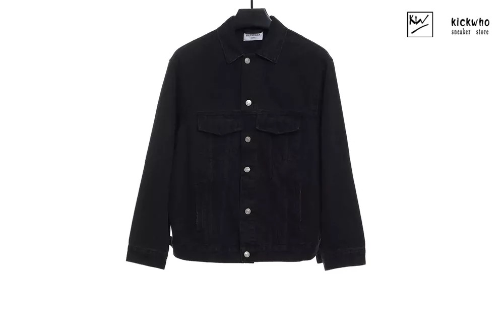 balenciaga bb spray painting jeans jacket black