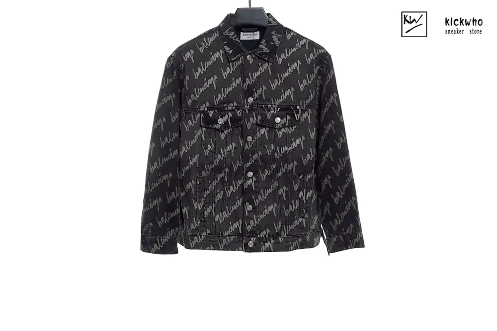 balenciaga graffiti full printing jeans jacket