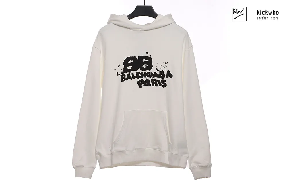 balenciaga dirty paris hoodie white