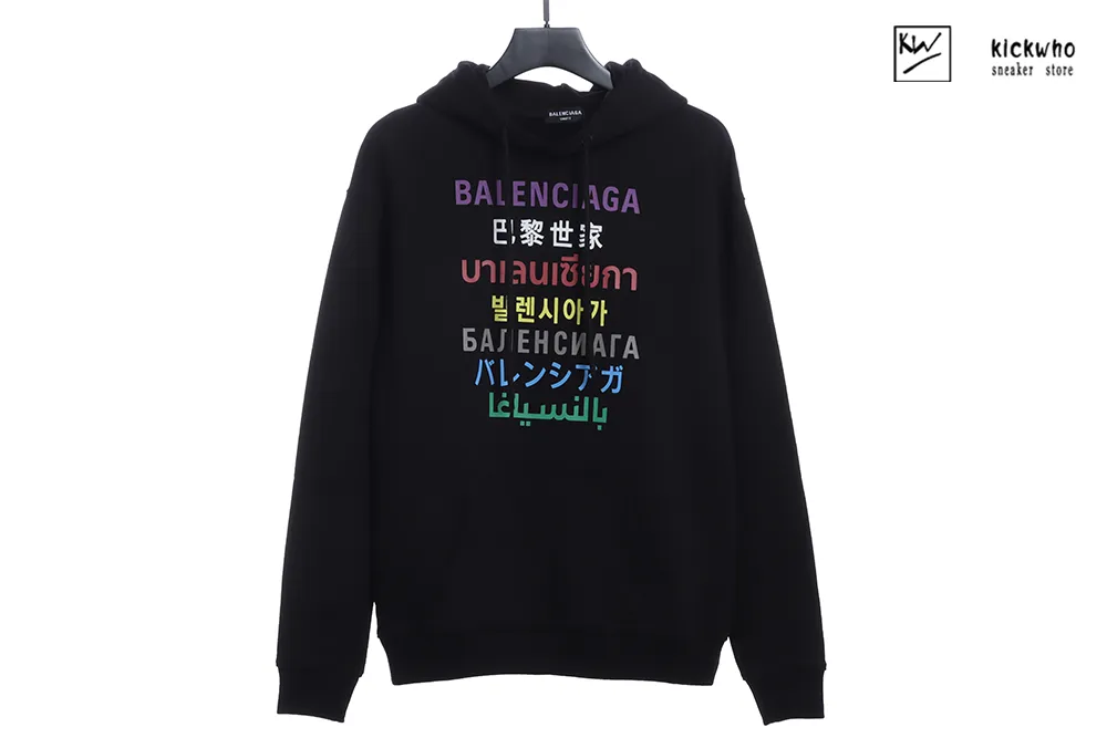 balenciaga multi logos hoodie