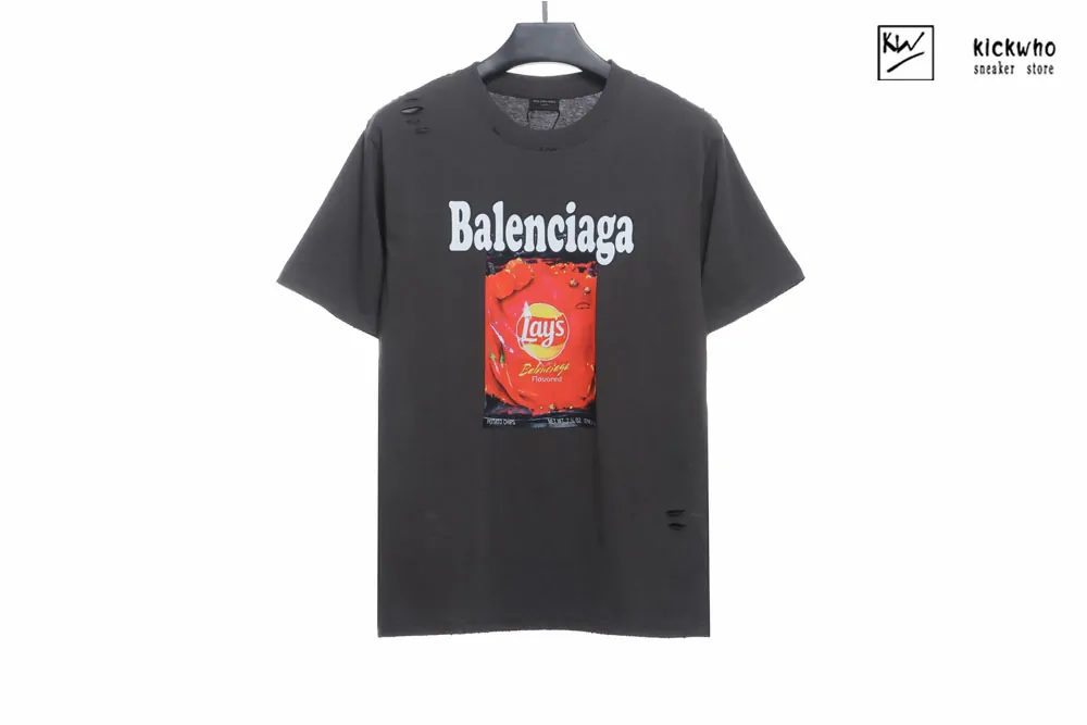 balenciaga x lay''s red t-shirt