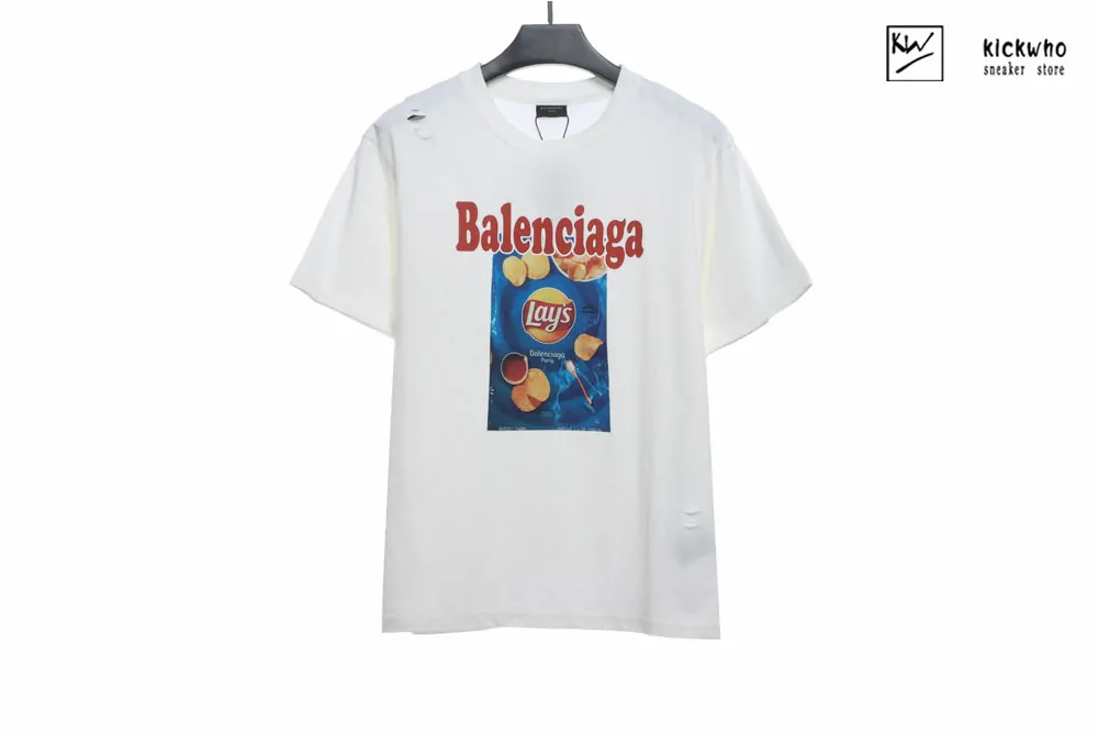 balenciaga x lay''s blue t-shirt