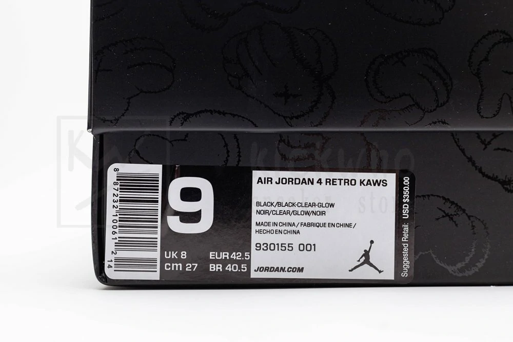 godkiller kaws x air jordan 4 retro black (size up to 16)