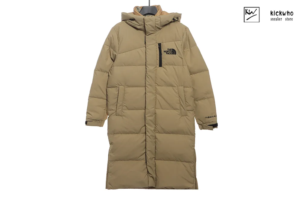 tnf long down coat khaki