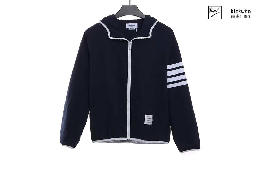 thom browne 4-bar dark blue jacket