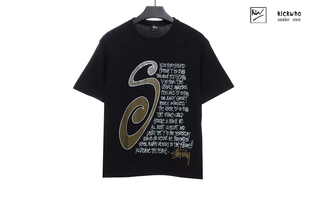 stussy mosquito incense pattern t-shirt black