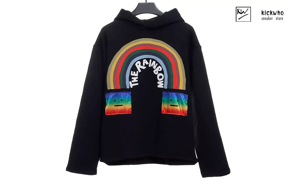 acne rainbow smiling face hoodie