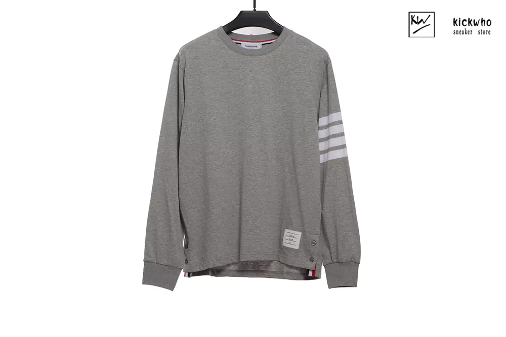 thom browne 4-bar long sleeved grey