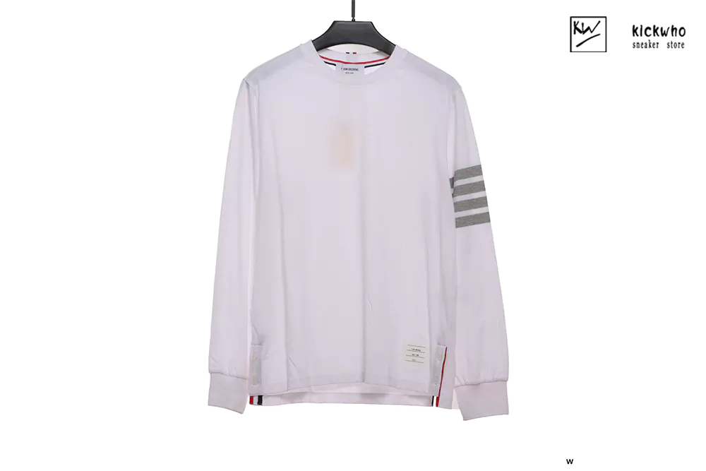 thom browne 4-bar long sleeved white