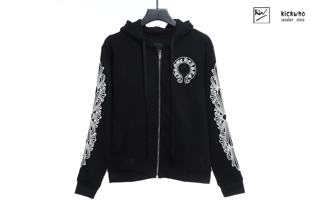 chrome hearts cross flower arm hoodie