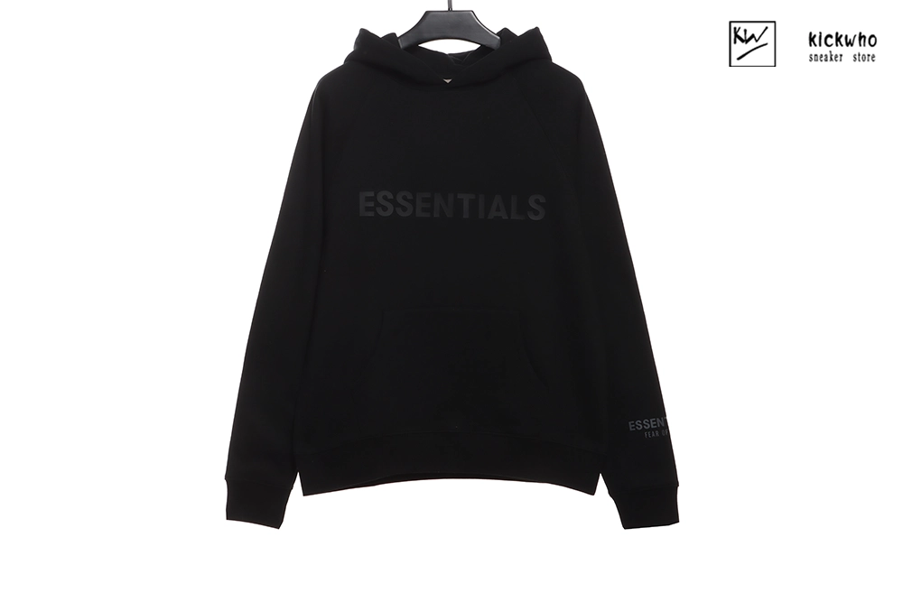 fog essentials offset printed hoodie black