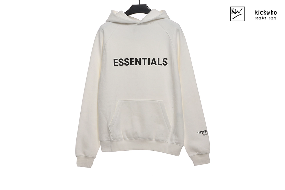 fog essentials offset printed hoodie white