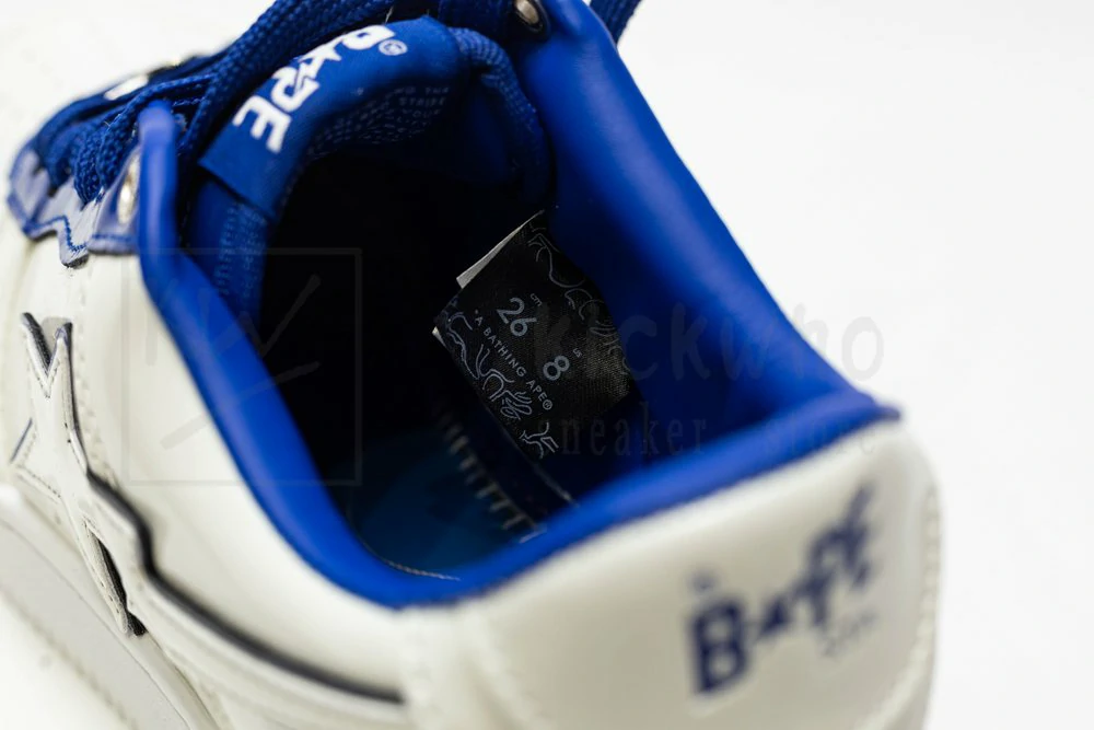 a bathing ape bape sta patent leather white blue