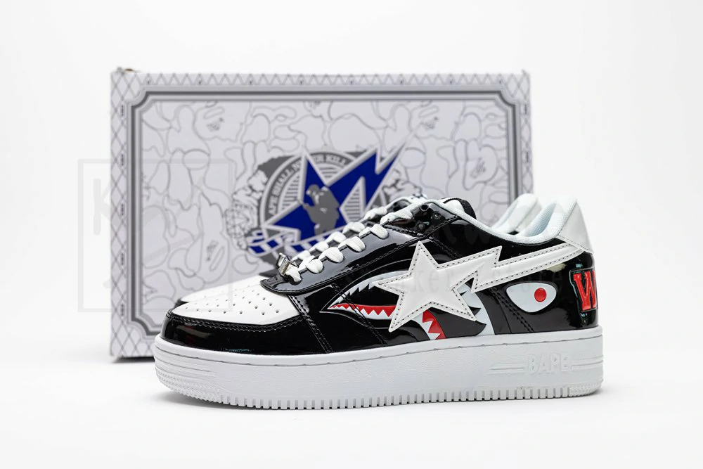 bapesta low m1 shark face - black