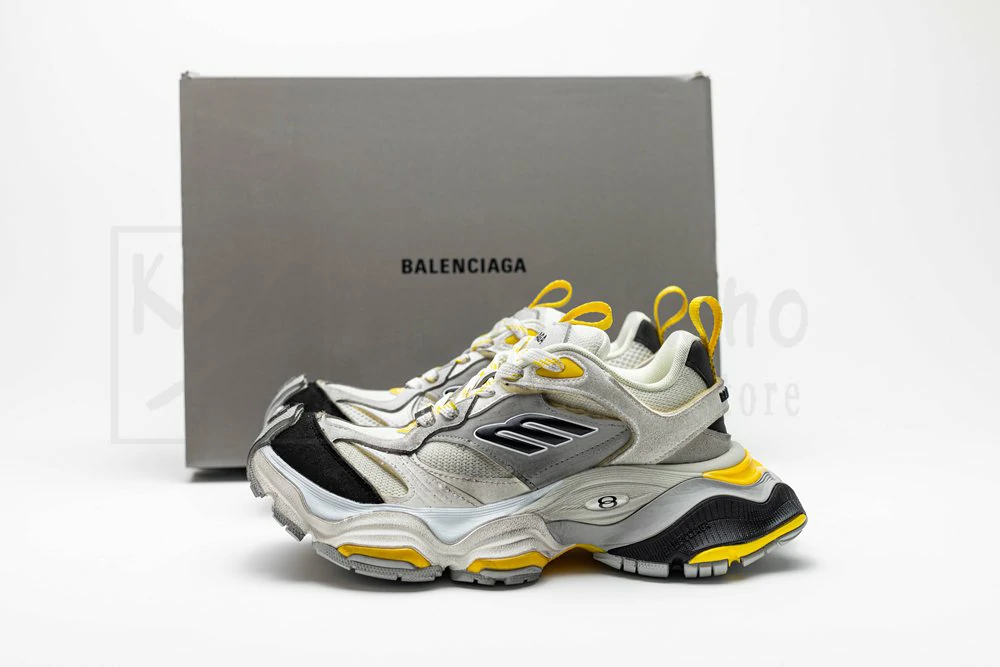 balenciaga cargo sneakers grey yellow