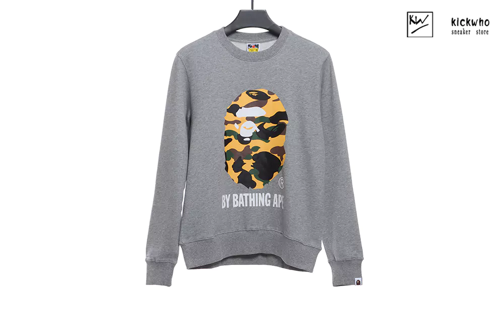 bape camo by bathing ape crewneck grey