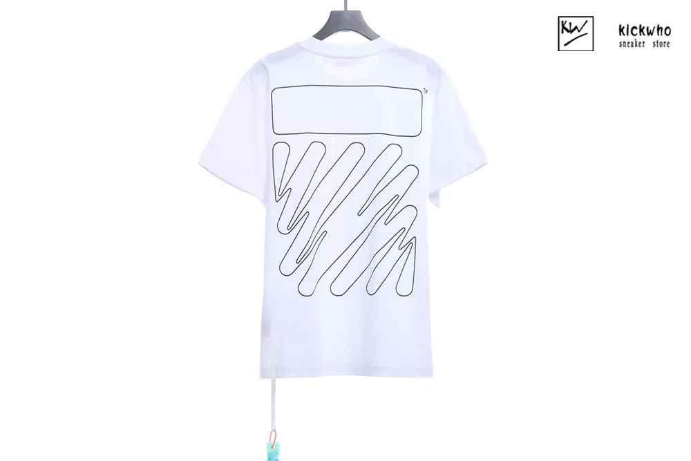 offwhite wave outl diag slim tee white