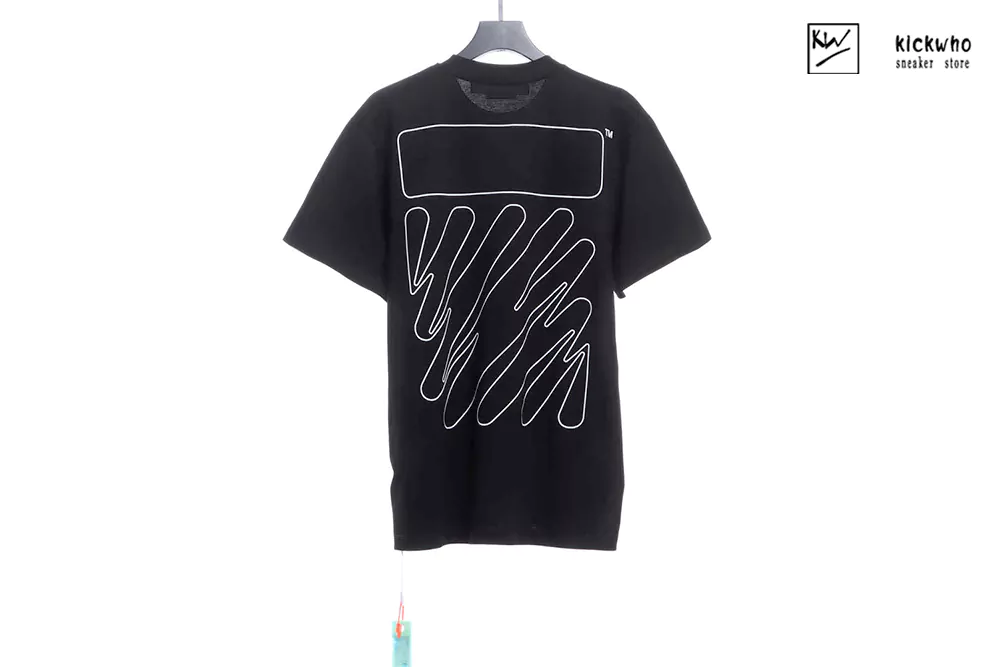 offwhite wave outl diag slim tee black