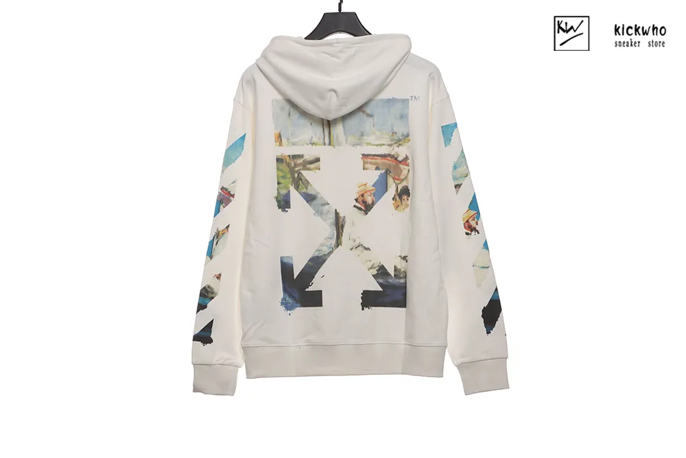 offwhite 19ss boat zippered hoodie cream