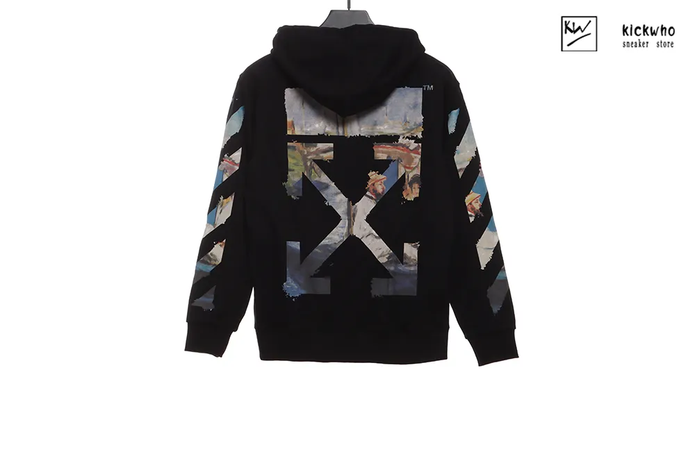 offwhite 19ss boat zippered hoodie black