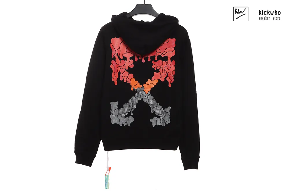 offwhite red grey melting arrow hoodie