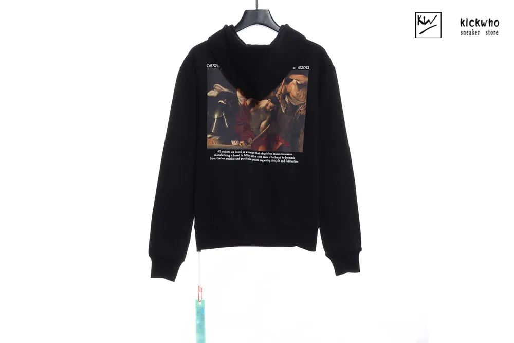 offwhite caravaggio crowning skate hoodie black