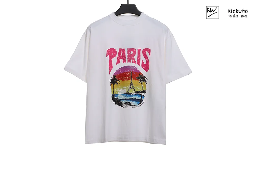 balenciaga sunset beach tower t-shirt white