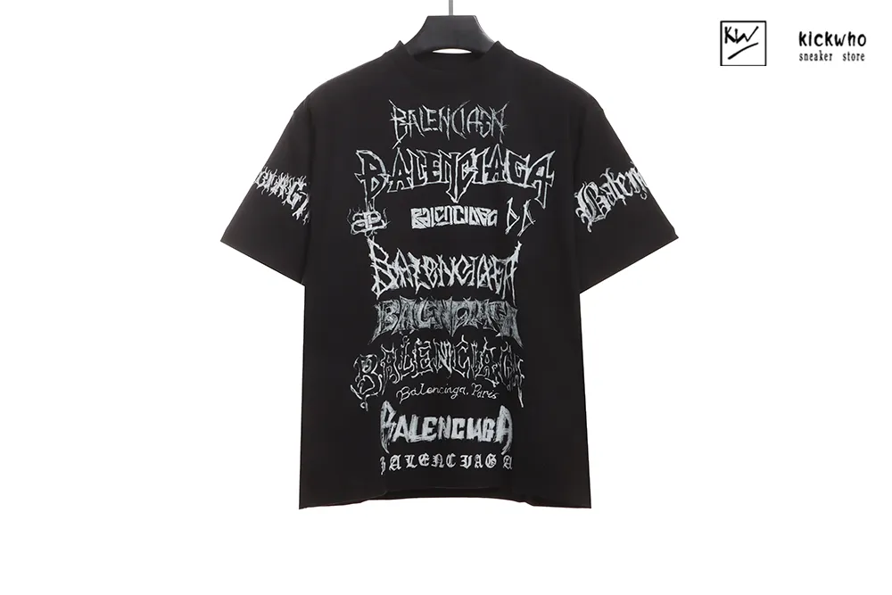 balenciaga graffiti letters t-shirt black