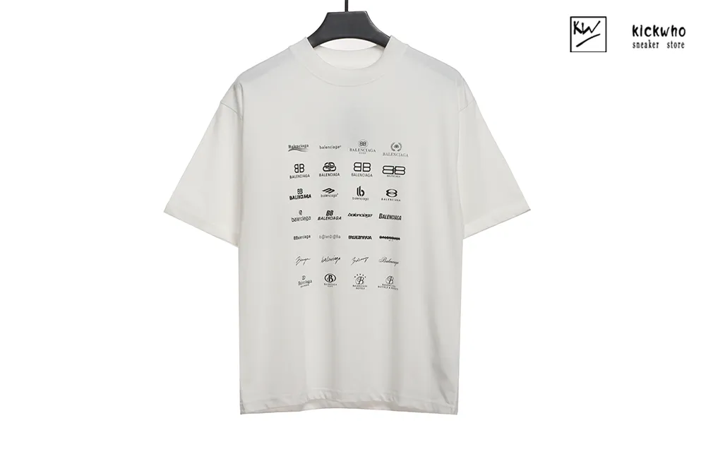 balenciaga archive logos t-shirt white