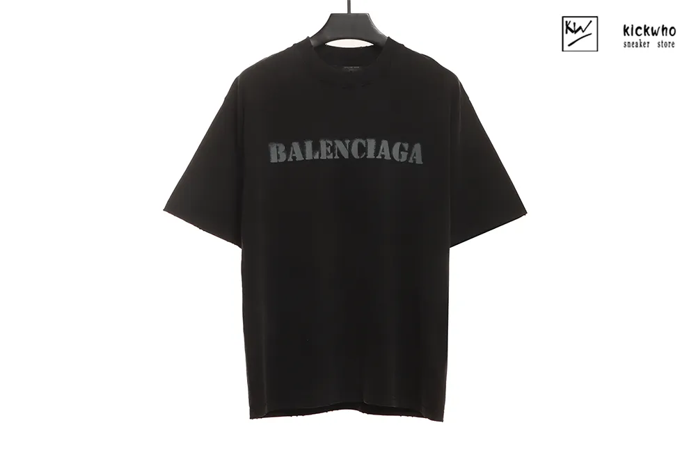 balenciaga fuzzy logo t-shirt black