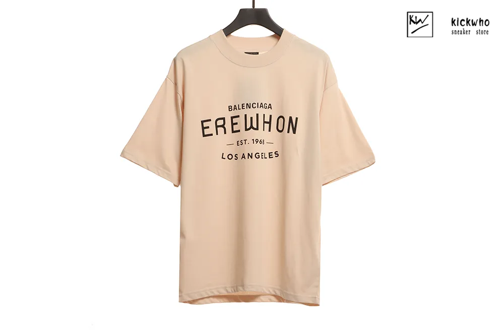 balenciaga x erewhon print t-shirt apricot