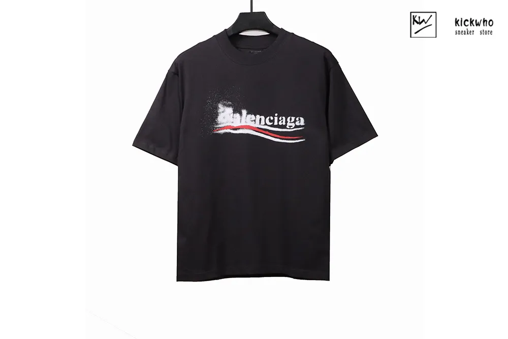 balenciaga fuzzy cola t-shirt dark blue